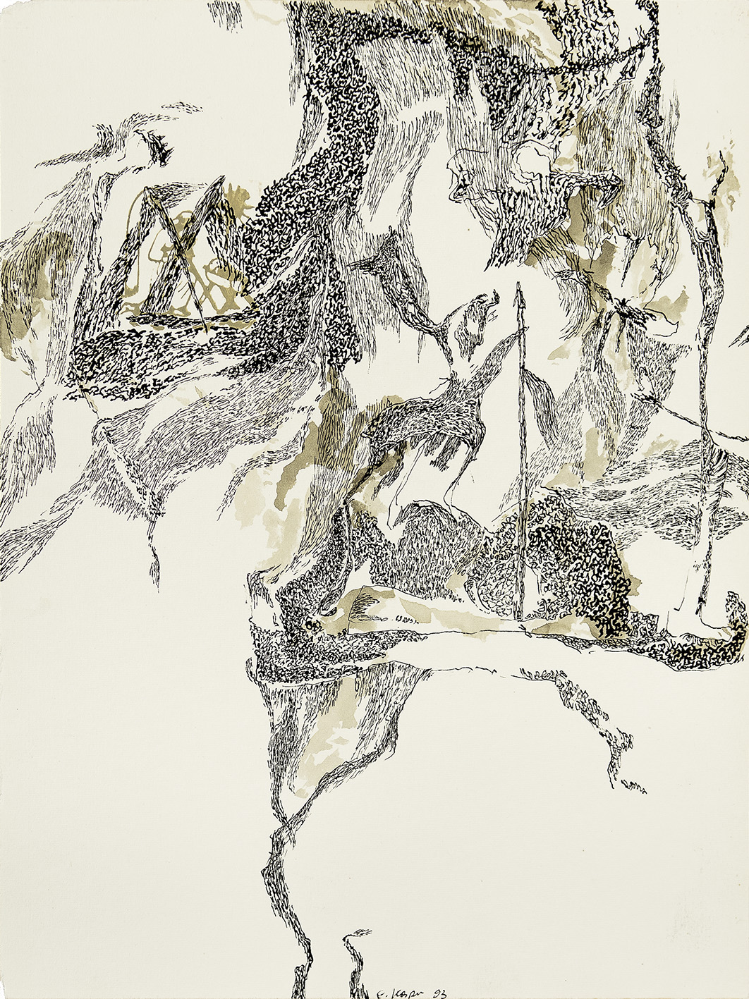 Zeichnung: weh mir, 1993