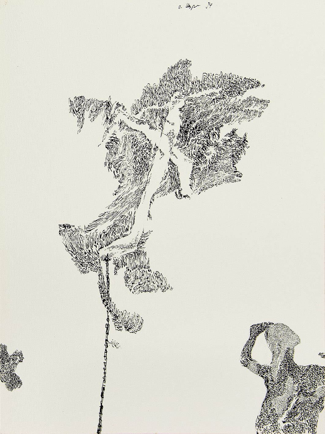 Zeichnung: Helle Wächter schwarzes Ich, 1994