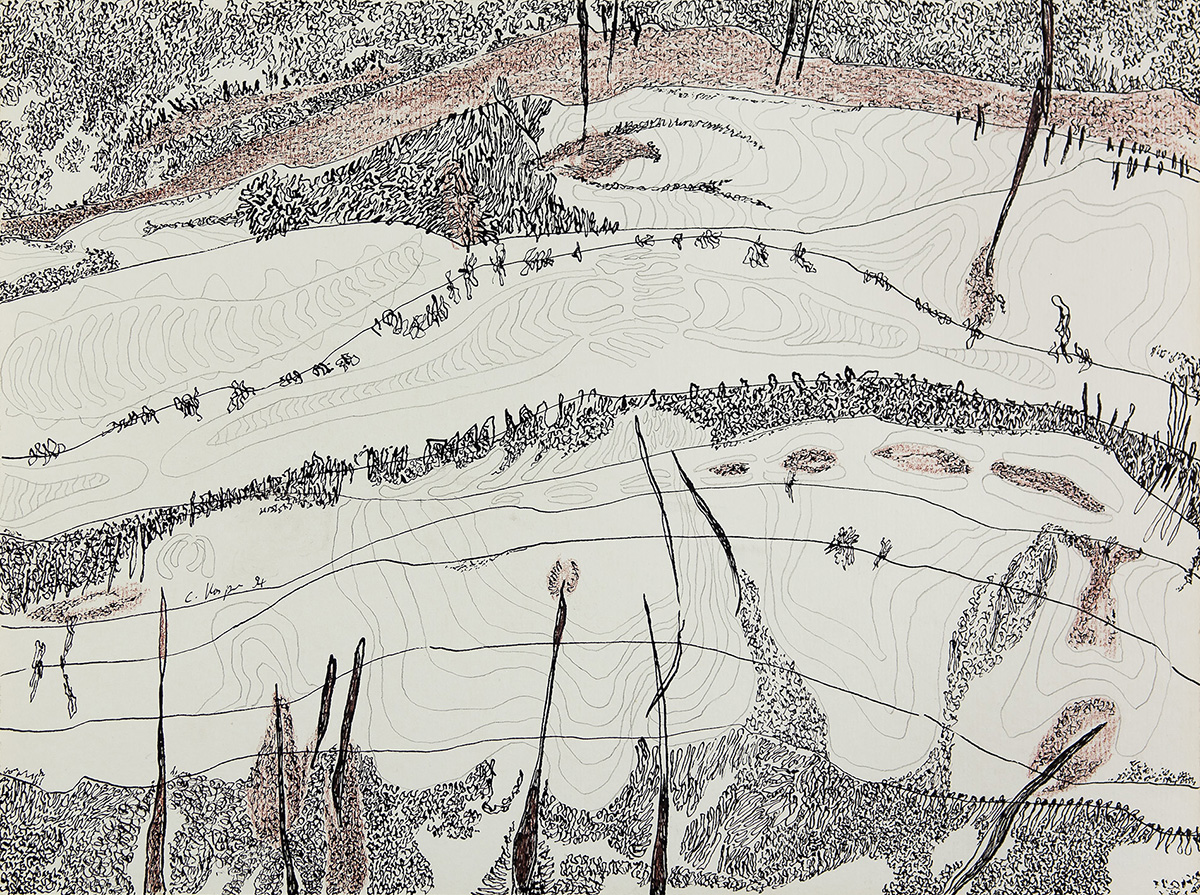 Zeichnung: Tief In Die Linien, 1994