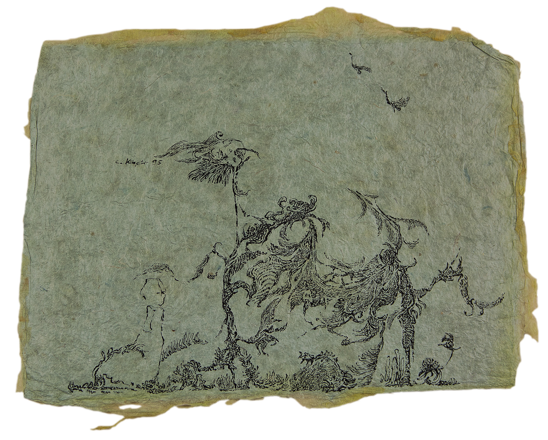 Zeichnung: Friede Sei, 1995