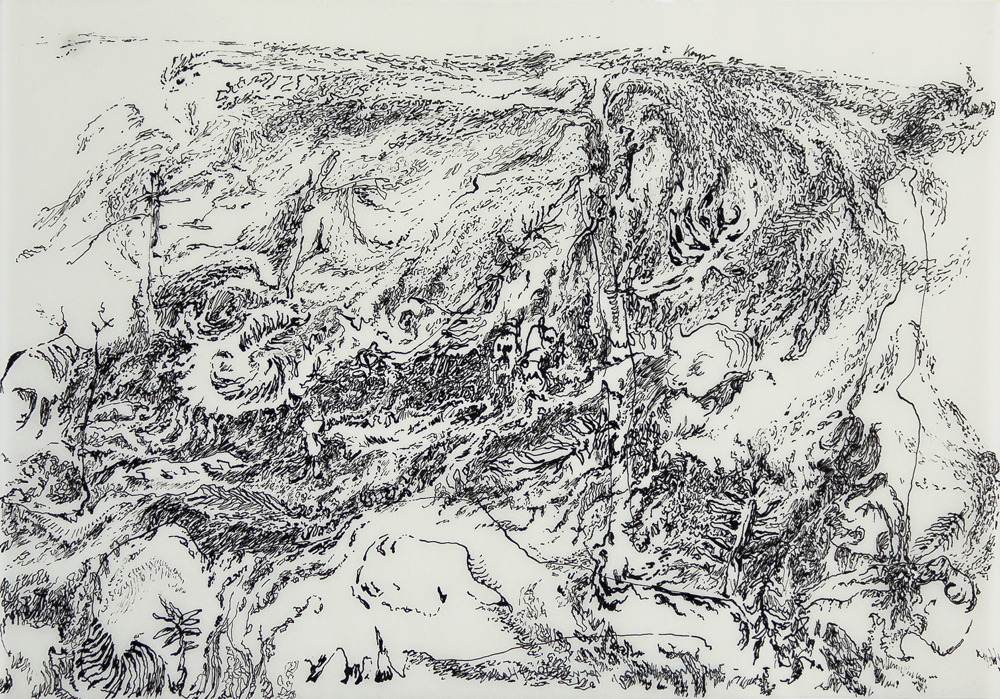 Zeichnung: Im Unterholz fern der Haut, 1995