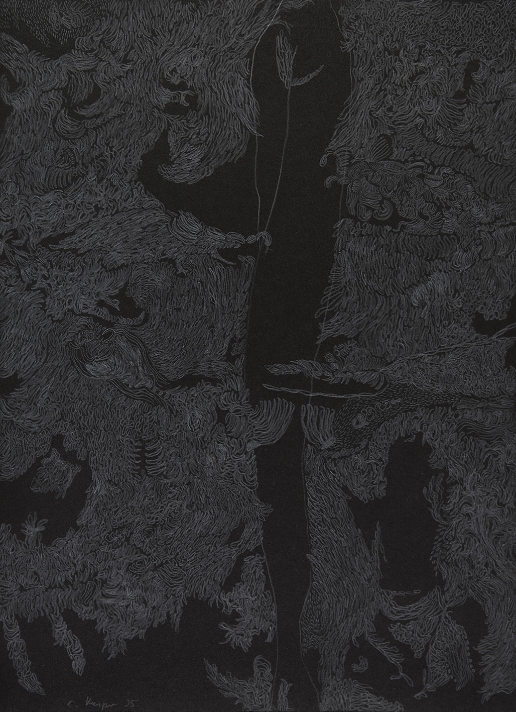 Zeichnung: versunken, geteilt, enteilt, 1995