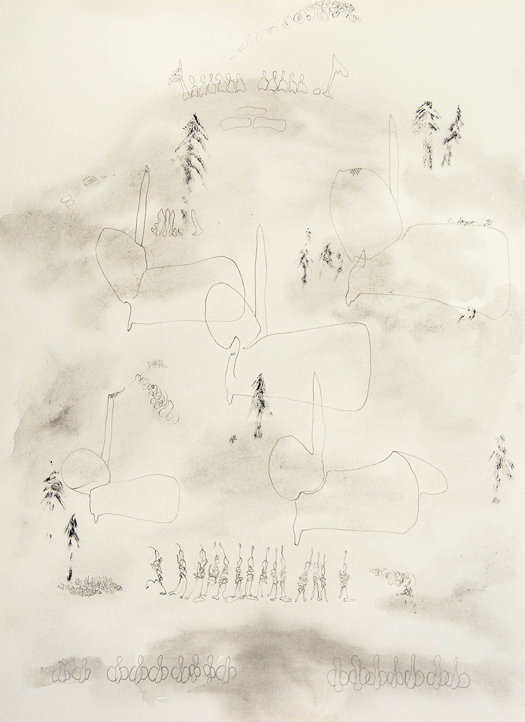 Zeichnung: Formationen, 1997